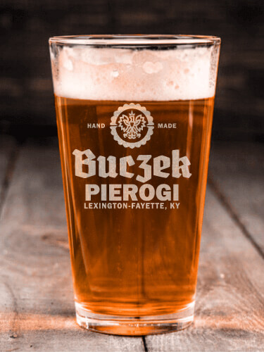 Pierogi Clear Pint Glass - Engraved (single)