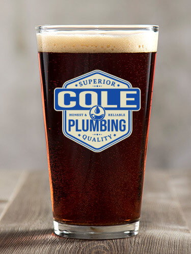 Plumbing Clear Pint Glass - Color Printed (single)