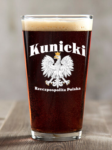 Polish Eagle Clear Pint Glass - Color Printed (single)