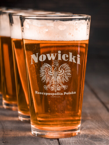 Polish Eagle Clear Pint Glass - Engraved (single)