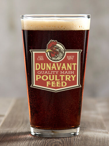 Poultry Feed Clear Pint Glass - Color Printed (single)