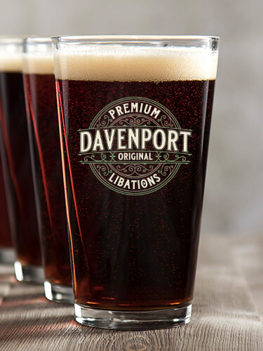 Premium Libations Clear Pint Glass - Color Printed (set of 4)