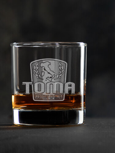 Product Of Italy Clear Rocks Glass - Engraved (single)