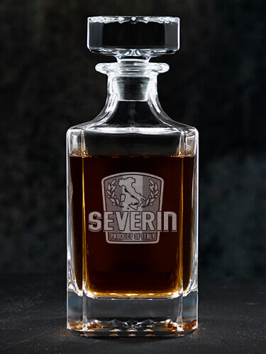 Product Of Italy Clear Whiskey Decanter - Engraved