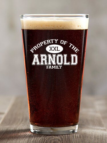 Property of Family Clear Pint Glass - Color Printed (single)