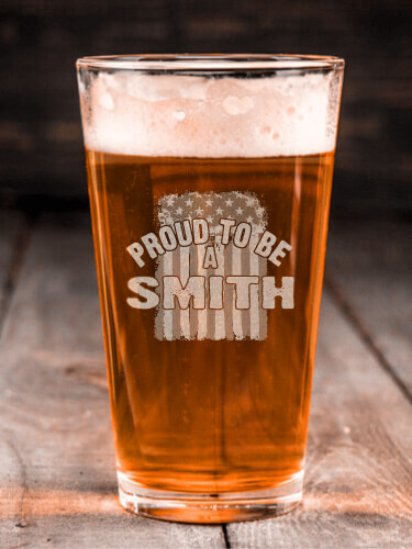 Proud To Be Clear Pint Glass - Engraved (single)