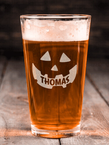 Pumpkin Clear Pint Glass - Engraved (single)