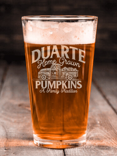 Pumpkins Clear Pint Glass - Engraved (single)