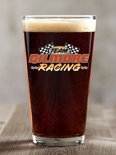 Racing Team Clear Pint Glass - Color Printed (single)