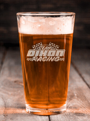 Racing Team Clear Pint Glass - Engraved (single)
