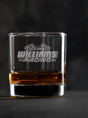 Racing Team Clear Rocks Glass - Engraved (single)