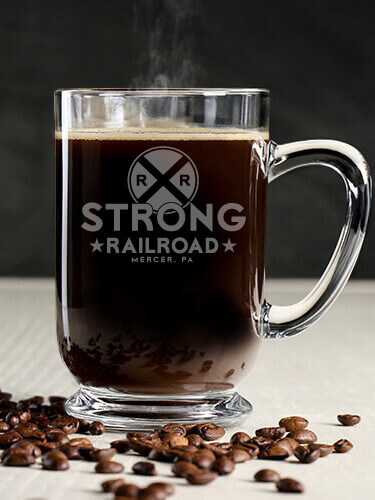 Railroad Clear Coffee Mug - Engraved (single)