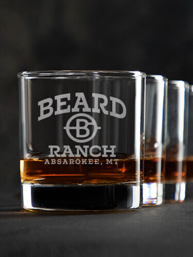 Ranch Monogram Clear Rocks Glass - Engraved (set of 4)