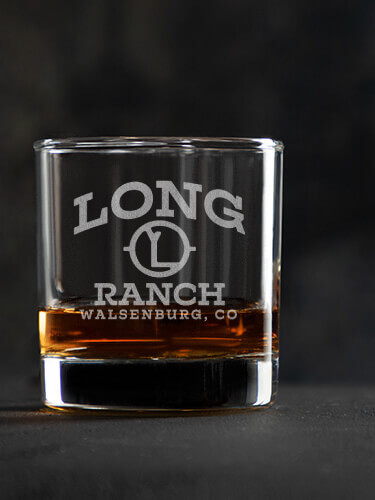 Ranch Monogram Clear Rocks Glass - Engraved (single)