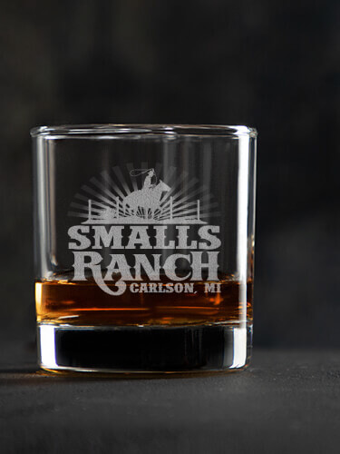 Ranch Clear Rocks Glass - Engraved (single)