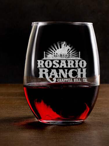 Ranch Clear Stemless Wine Glass - Engraved (single)