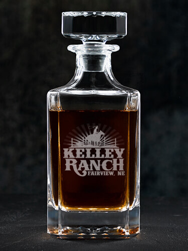 Ranch Clear Whiskey Decanter - Engraved