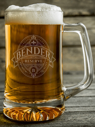 Reserve Clear Beer Mug - Engraved