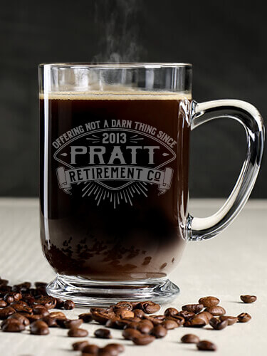 Retirement Company Clear Coffee Mug - Engraved (single)