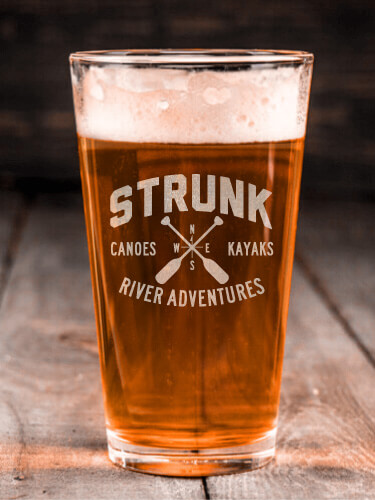 River Adventures Clear Pint Glass - Engraved (single)