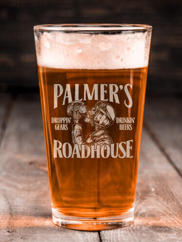 Roadhouse Clear Pint Glass - Engraved (single)