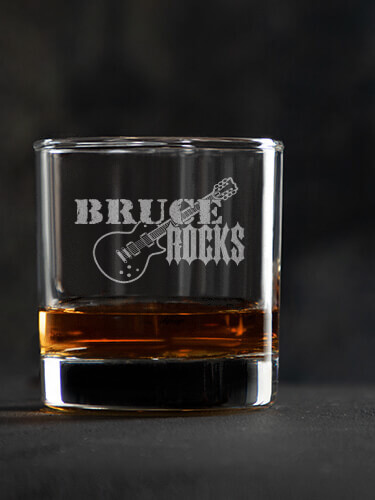 Rocks Guitar Clear Rocks Glass - Engraved (single)