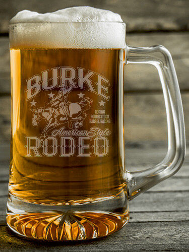 Rodeo Clear Beer Mug - Engraved