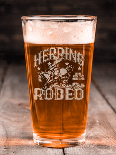 Rodeo Clear Pint Glass - Engraved (single)