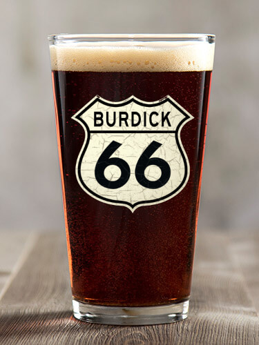 Route 66 Clear Pint Glass - Color Printed (single)