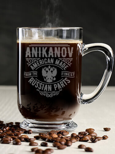 Russian Parts Clear Coffee Mug - Engraved (single)
