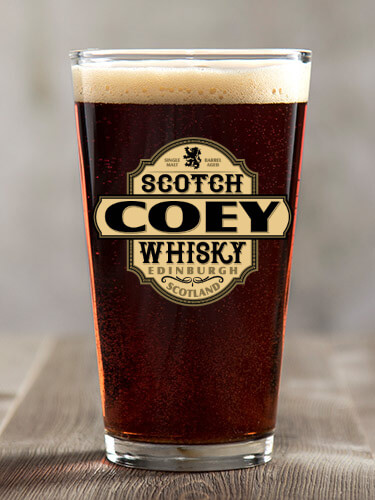 Scotch Whisky Clear Pint Glass - Color Printed (single)