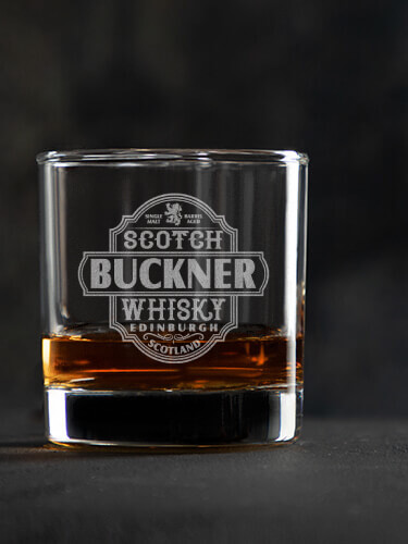 Scotch Whisky Clear Rocks Glass - Engraved (single)
