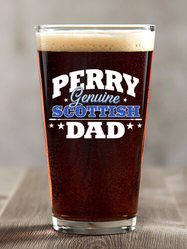 Scottish Dad Clear Pint Glass - Color Printed (single)