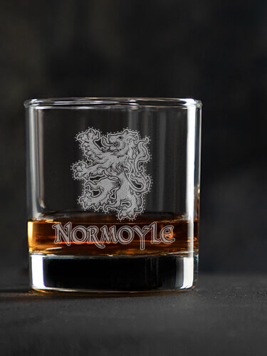 Scottish Lion Clear Rocks Glass - Engraved (single)