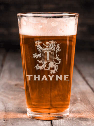 Scottish Monogram Clear Pint Glass - Engraved (single)