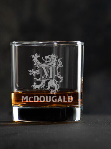 Scottish Monogram Clear Rocks Glass - Engraved (single)