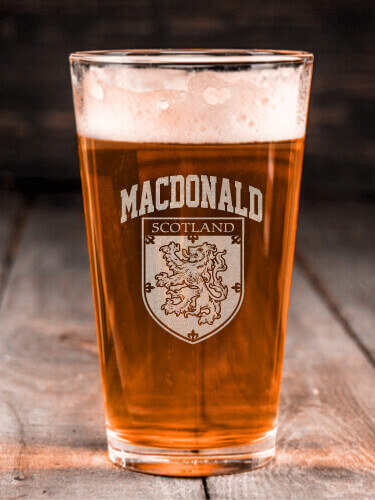 Scottish Standard Clear Pint Glass - Engraved (single)