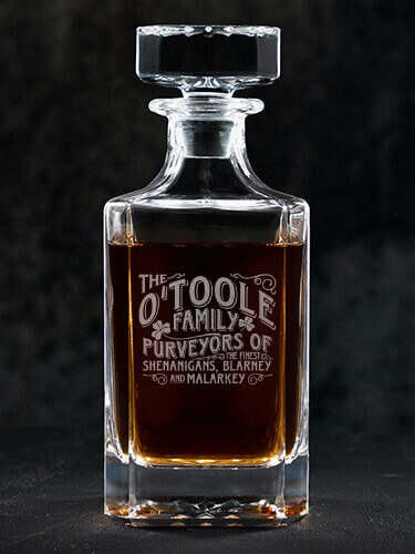 Shenanigans Family Clear Whiskey Decanter - Engraved