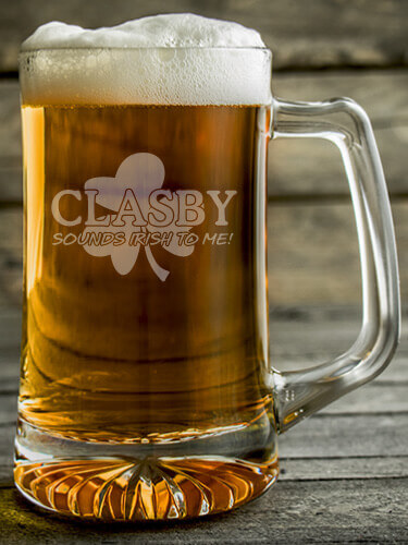 Sounds Irish to Me Clear Beer Mug - Engraved