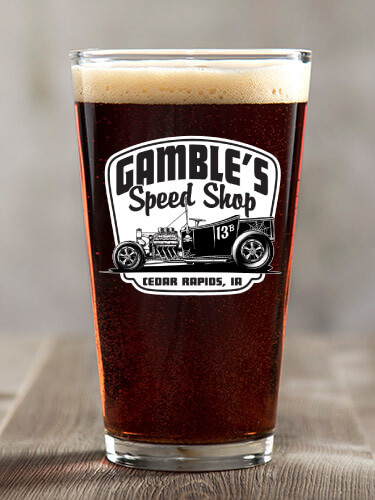 Speed Shop Clear Pint Glass - Color Printed (single)