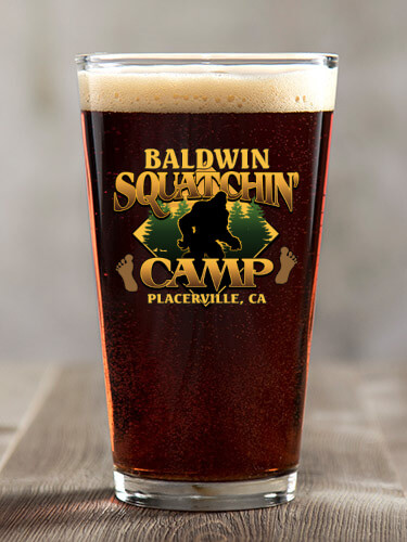 Squatchin' Camp Clear Pint Glass - Color Printed (single)