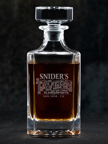 Tavern Clear Whiskey Decanter - Engraved