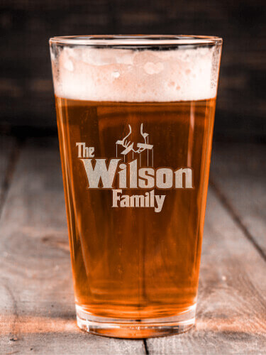 The Family Clear Pint Glass - Engraved (single)