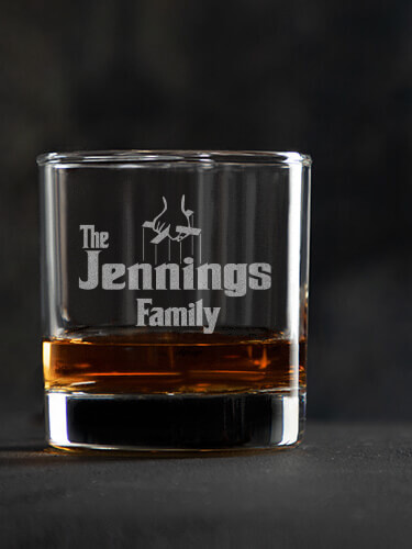The Family Clear Rocks Glass - Engraved (single)