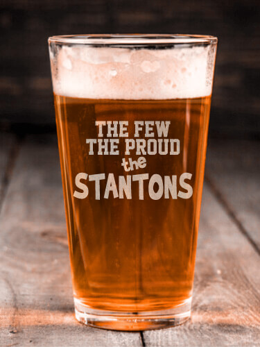 The Few The Proud Clear Pint Glass - Engraved (single)