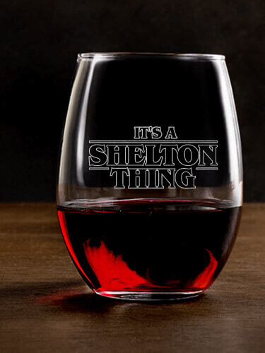 Things Clear Stemless Wine Glass - Engraved (single)
