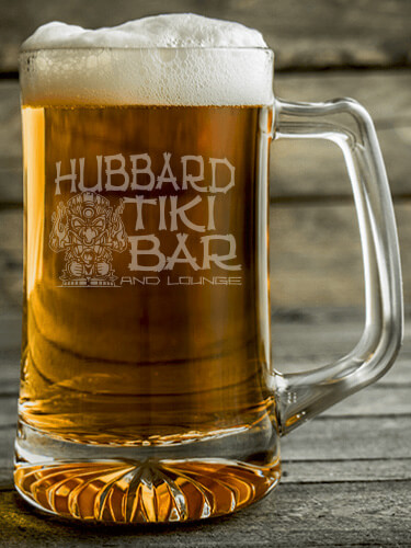 Tiki Bar Clear Beer Mug - Engraved
