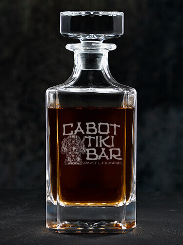 Tiki Bar Clear Whiskey Decanter - Engraved