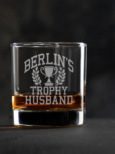 Trophy Husband Clear Rocks Glass - Engraved (single)