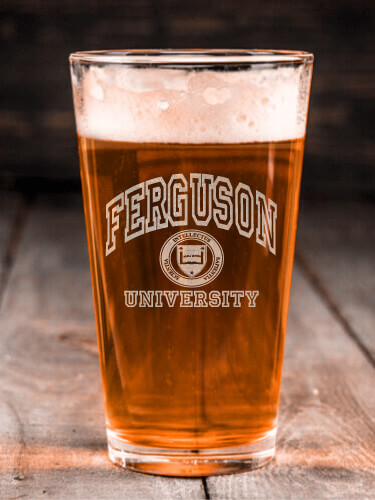 University Clear Pint Glass - Engraved (single)